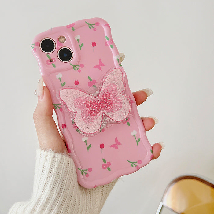 Pink Floral Butterfly Phone Case