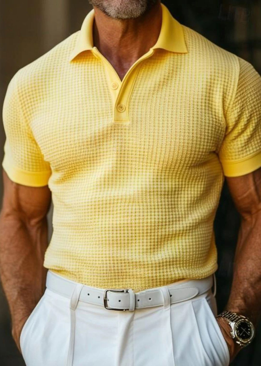 Collar Peter Pan Summer Cotton Men Polo Shirts Plaid White Solid