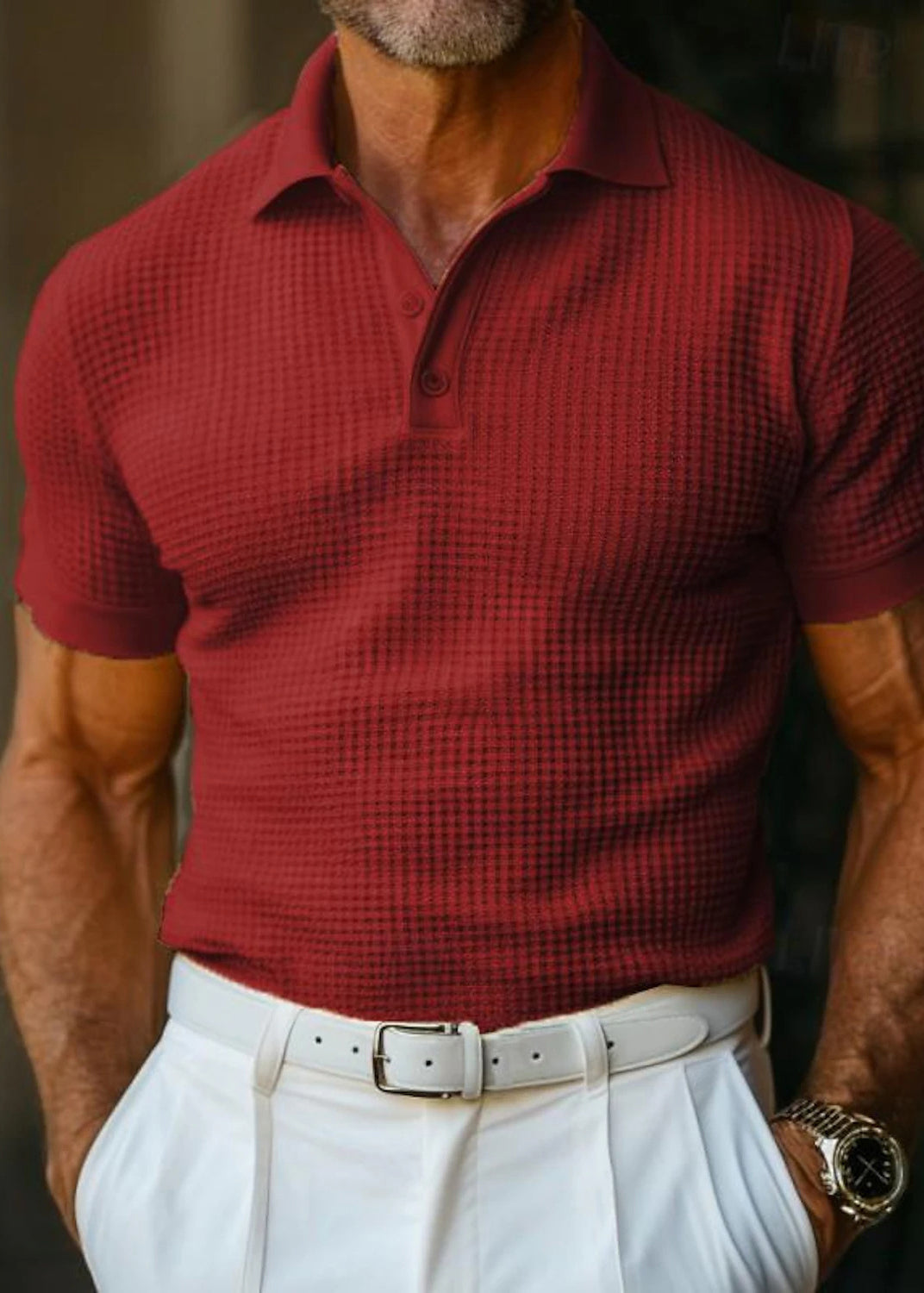 Collar Peter Pan Summer Cotton Men Polo Shirts Plaid White Solid