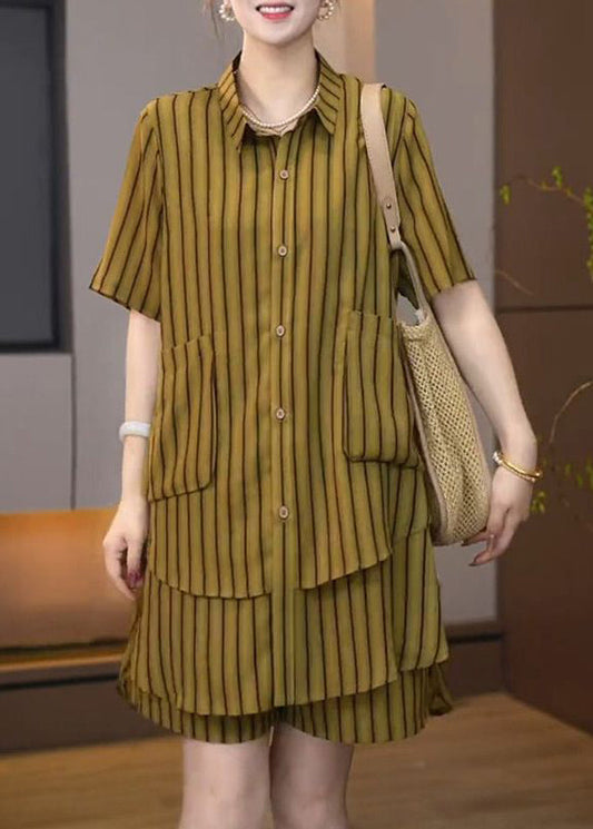 Plus Asymmetrical Striped Size Summer Sets 2 Women Pieces