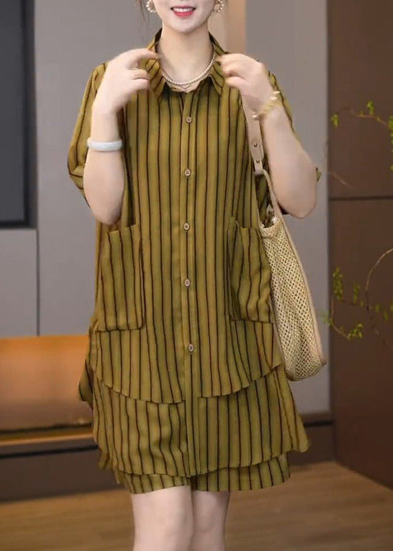 Plus Asymmetrical Striped Size Summer Sets 2 Women Pieces