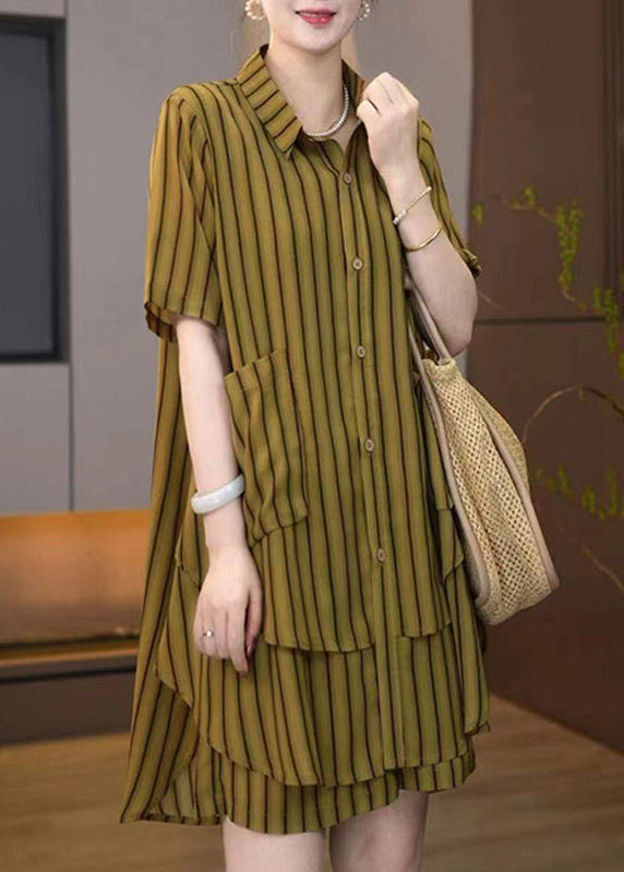 Plus Asymmetrical Striped Size Summer Sets 2 Women Pieces