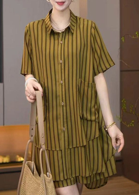 Plus Asymmetrical Striped Size Summer Sets 2 Women Pieces
