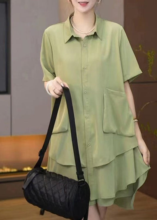 Green Size Summer Oversized Fruit Set Plus Patchwork Two-Piece