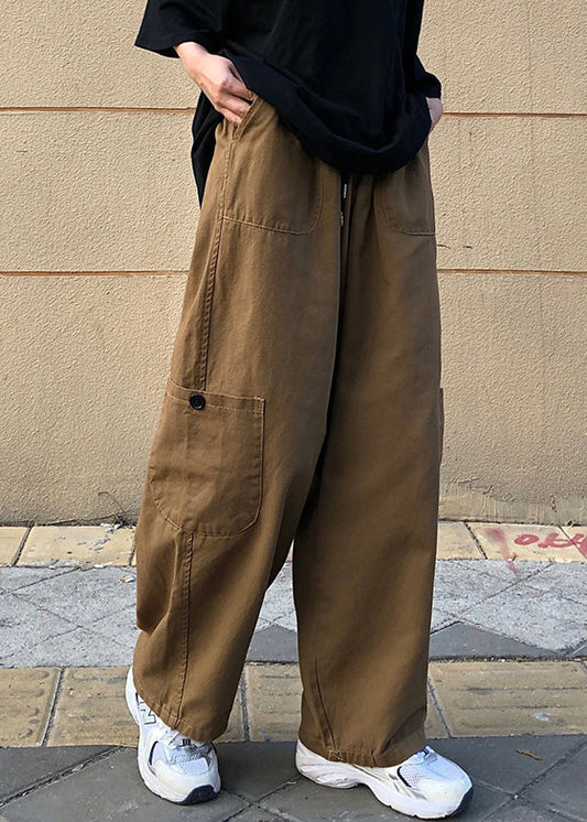 Men Pants Cotton Summer Plus Solid Pockets Size Khaki