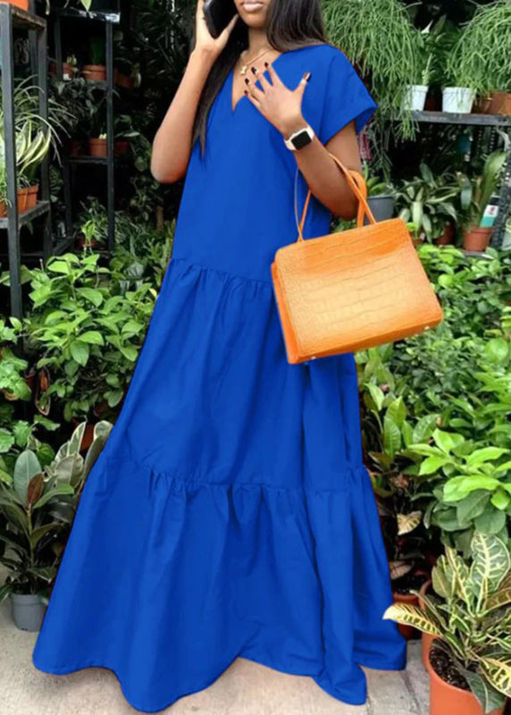 Long Patchwork Summer Dress Neck V Plus Orange Size