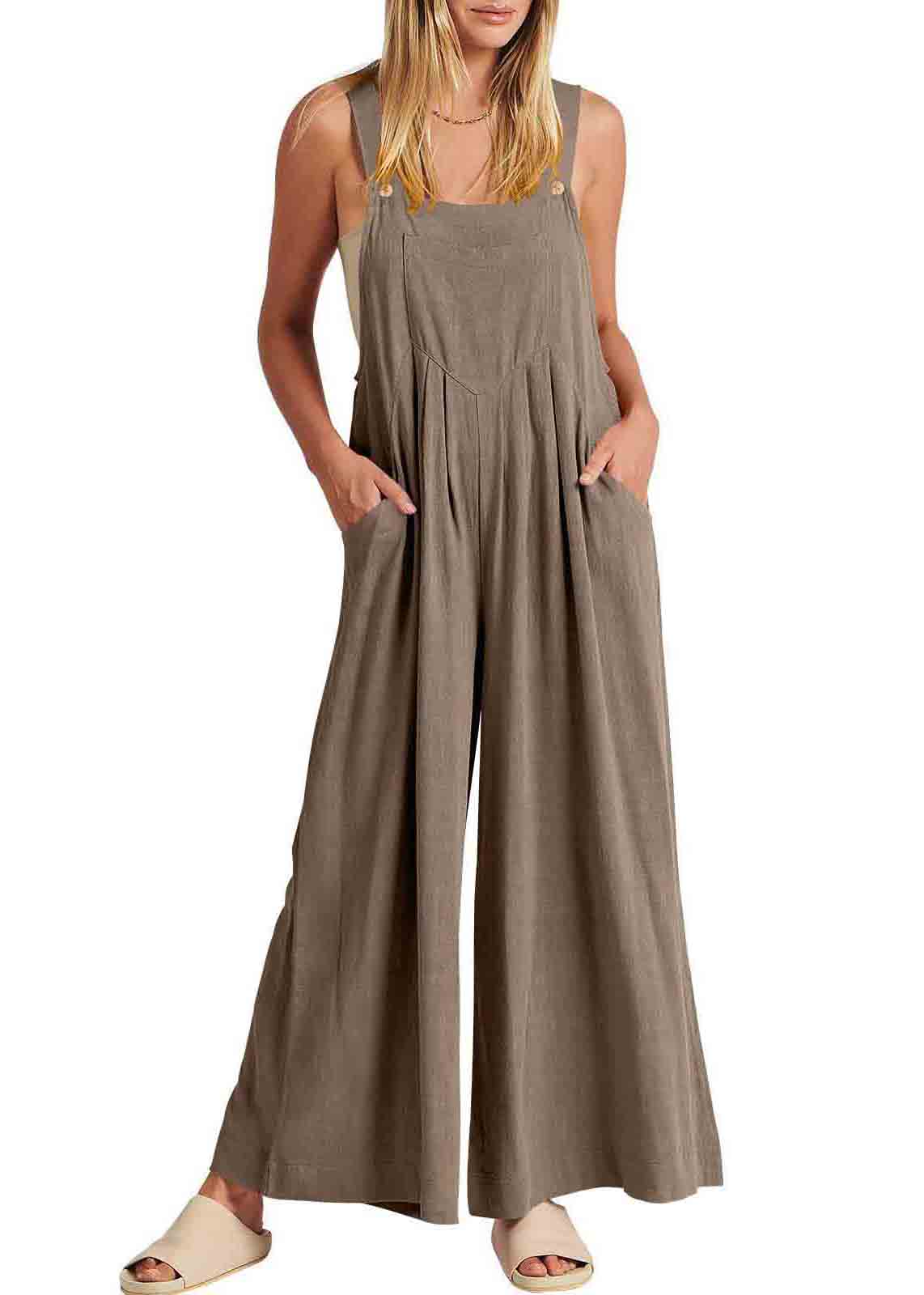 Overalls Summer Oversized Plus Size Linen Jumpsuits Wrinkled