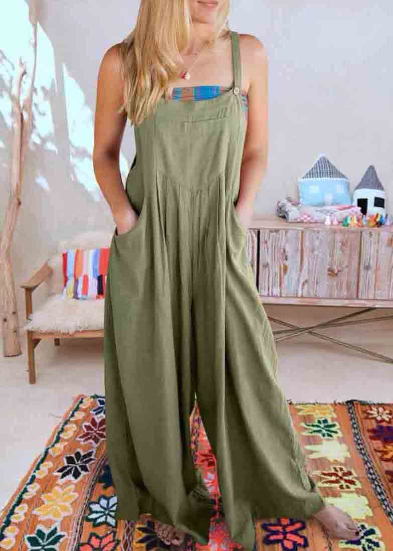 Overalls Summer Oversized Plus Size Linen Jumpsuits Wrinkled