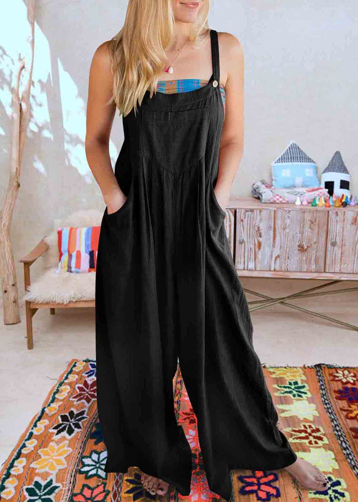 Overalls Summer Oversized Plus Size Linen Jumpsuits Wrinkled