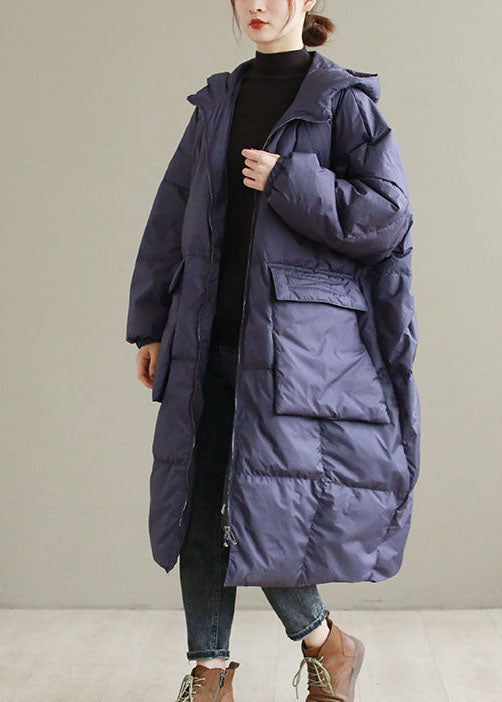 Plus Size Purple Hooded thick Duck Down Down Coats Winter QD006