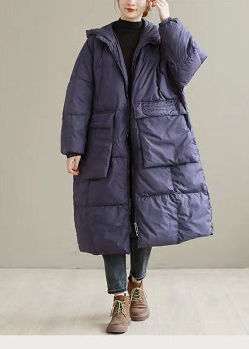 Plus Size Purple Hooded thick Duck Down Down Coats Winter QD006