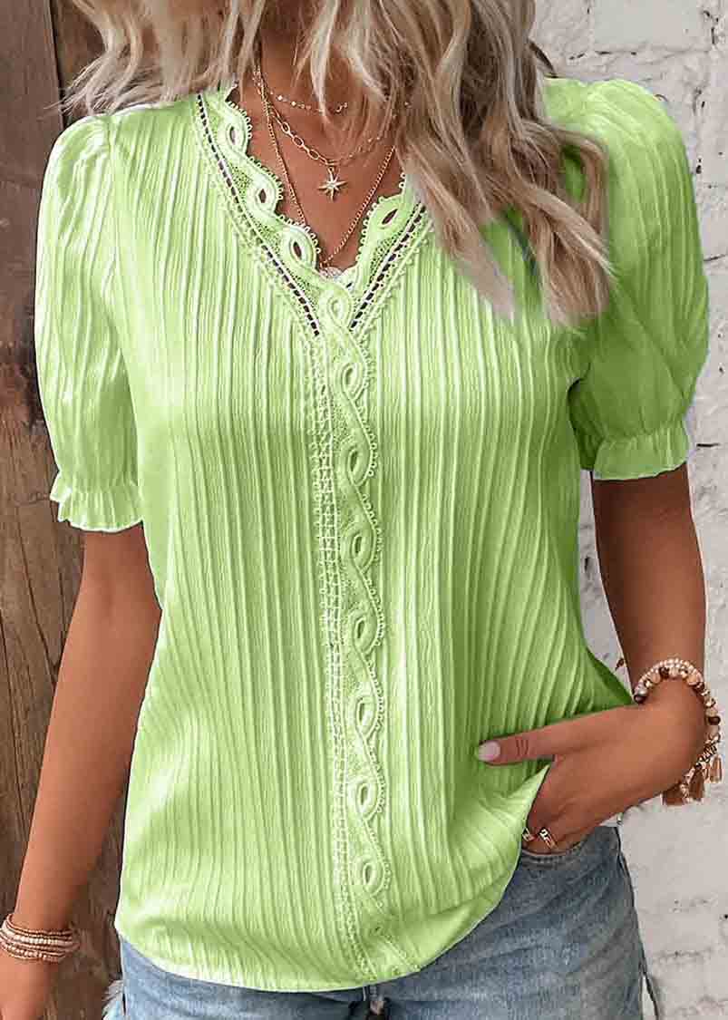 Hollow Size Shirts Color Summer Plus Spandex Solid Out