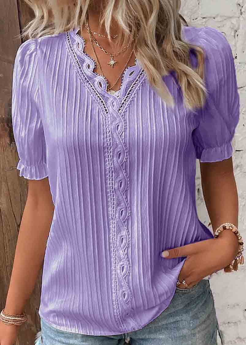 Hollow Size Shirts Color Summer Plus Spandex Solid Out