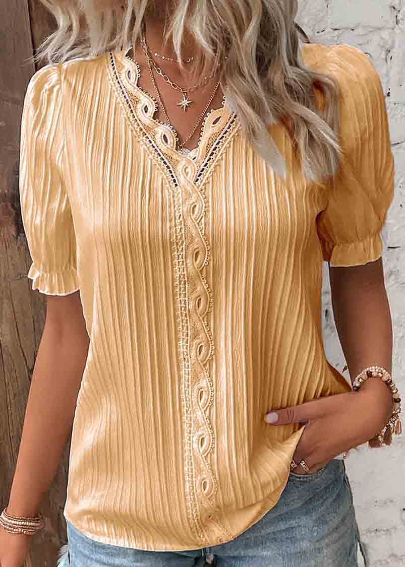 Hollow Size Shirts Color Summer Plus Spandex Solid Out