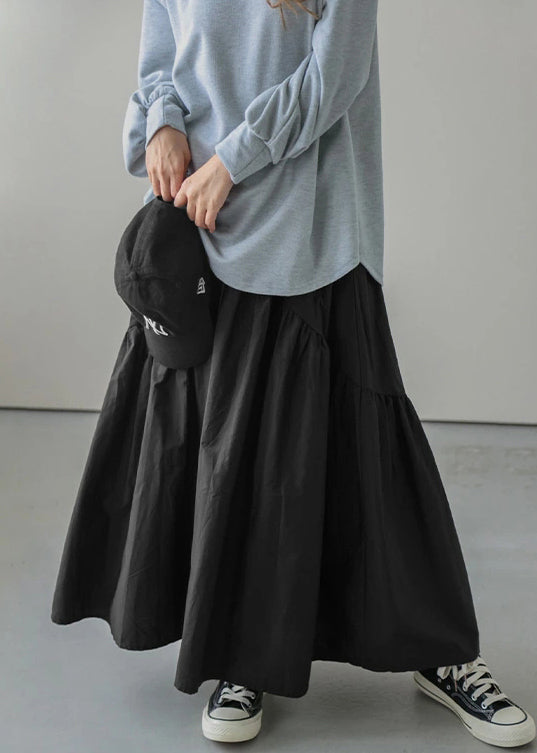 White Patchwork Hem Cotton Size Summer Exra Plus Large Skirt