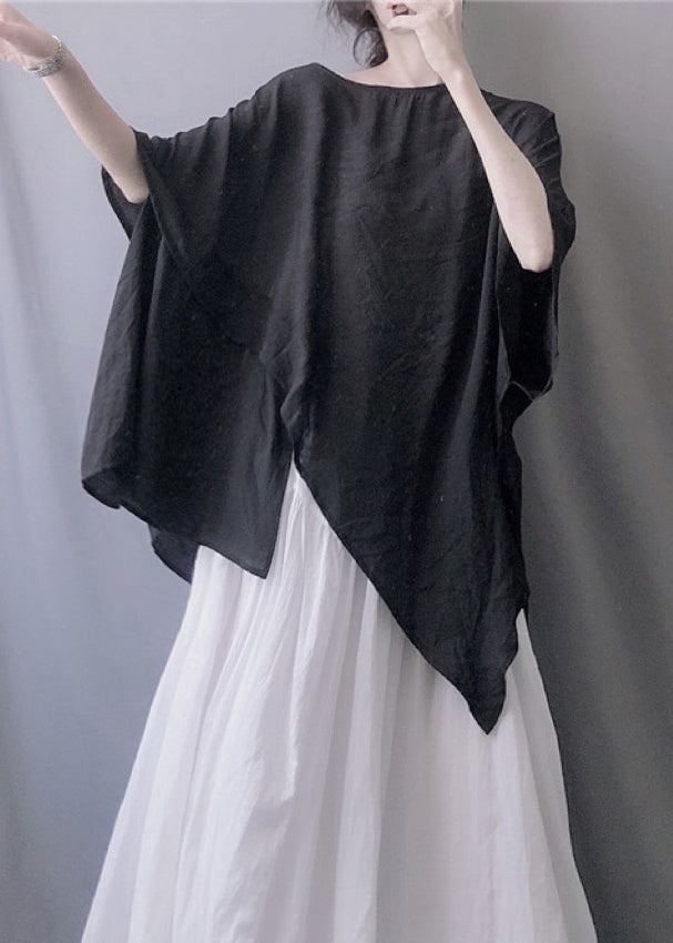 Summer Top O-Neck Solid Size White Plus