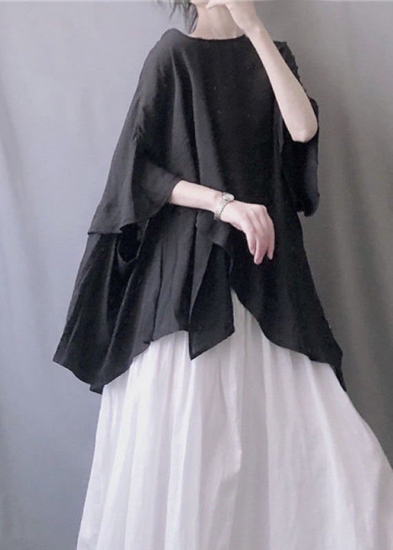 Summer Top O-Neck Solid Size White Plus