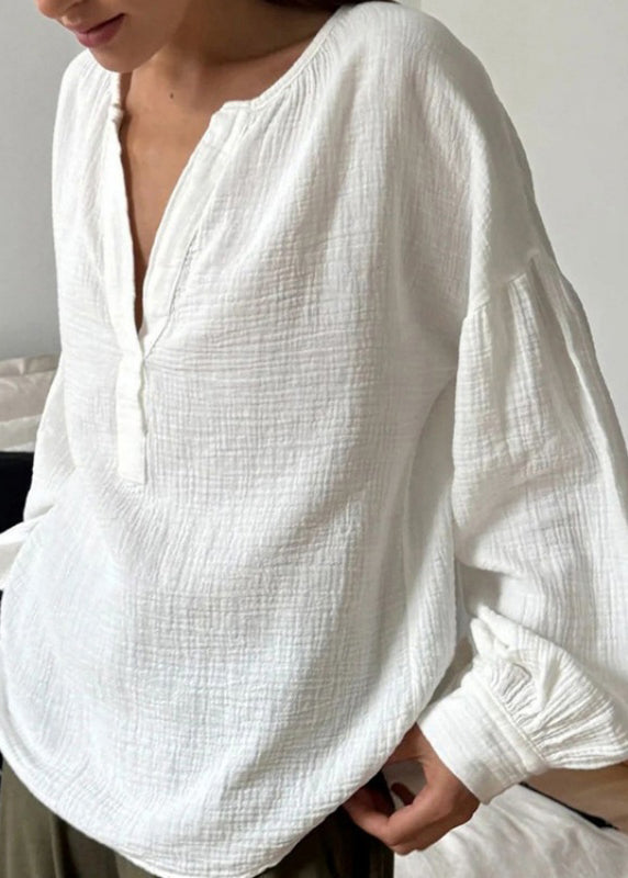 White Neck T Fall Patchwork Plus V Size Shirts Cotton