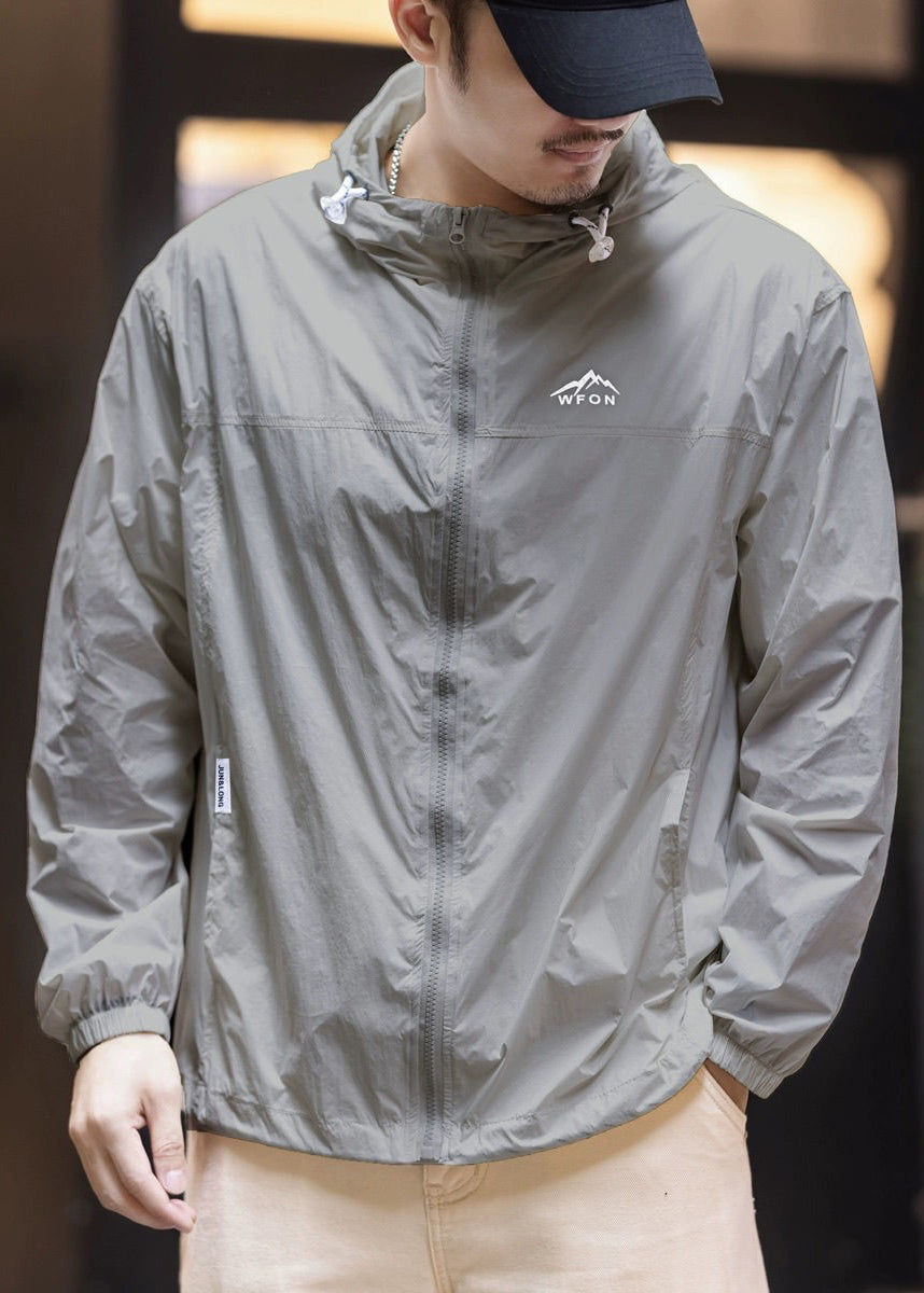 Thin UPF Mens Size Hooded Yellow 50+ Coat Silk Pockets Ice Plus