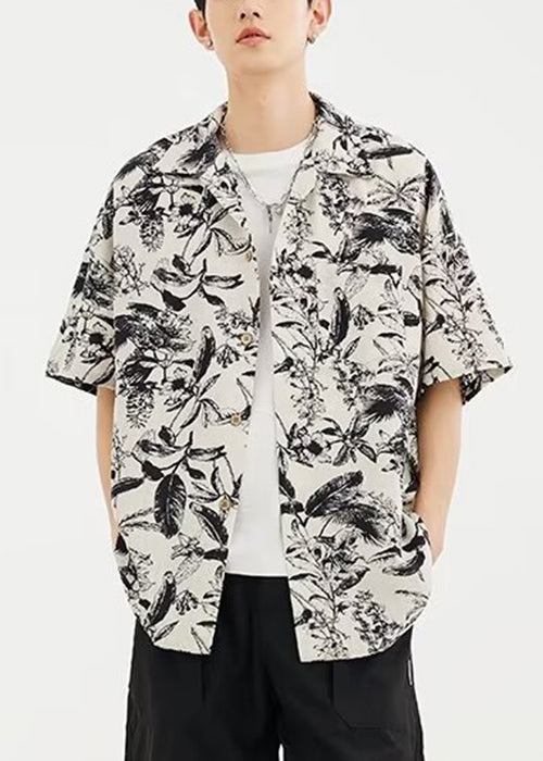 Cotton Button Men Shirts Summer Original Design Print