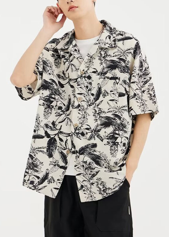 Cotton Button Men Shirts Summer Original Design Print