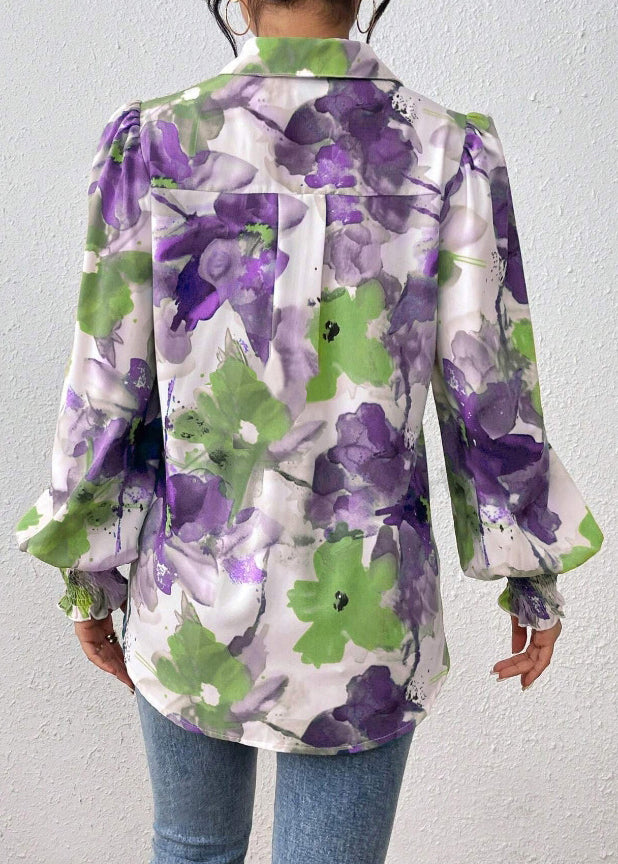 Pan Purple Peter Spring Blouse Collar Cotton Print