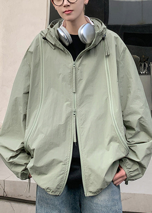 Hooded Purple Zippered Men UPF 50+ Coat Oversized