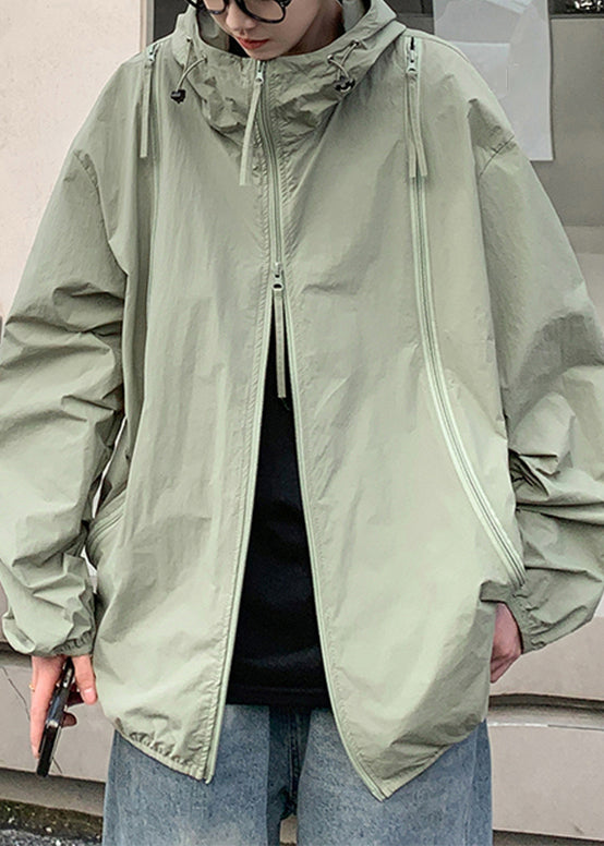 Hooded Purple Zippered Men UPF 50+ Coat Oversized