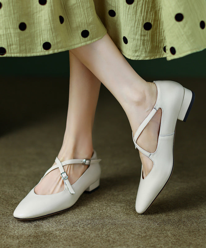 Splicing Strap Cross Cowhide Leather Feet Chic Red Shoes Flat