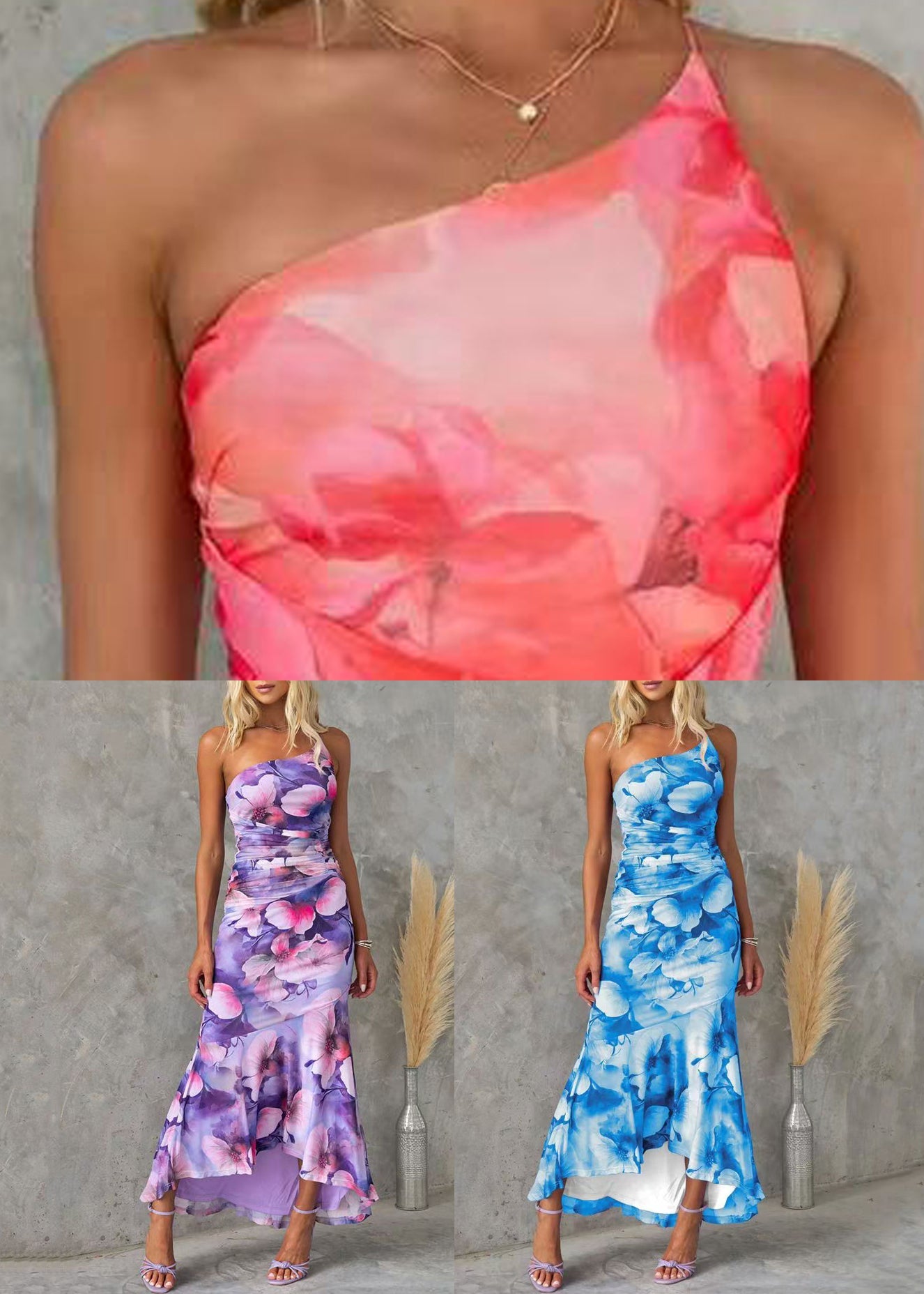 Dress Red Sleeveless Cotton Strap Shoulder Cold Spaghetti Print