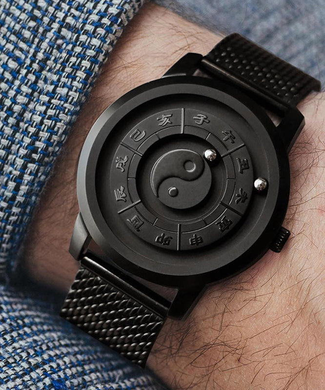 Eight-Diagram-Shaped Steel Appetizer Black Retro Stainless