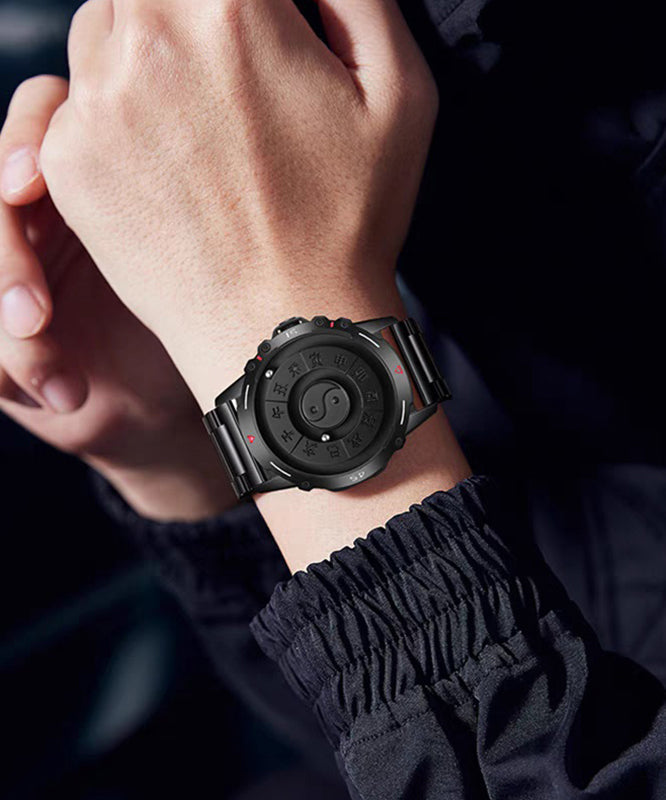 Eight-Diagram-Shaped Steel Appetizer Black Retro Stainless