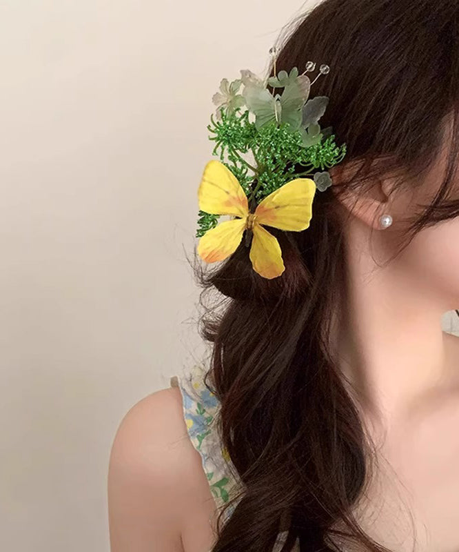 Floral Retro Butterfly Hairpin Blue Alloy