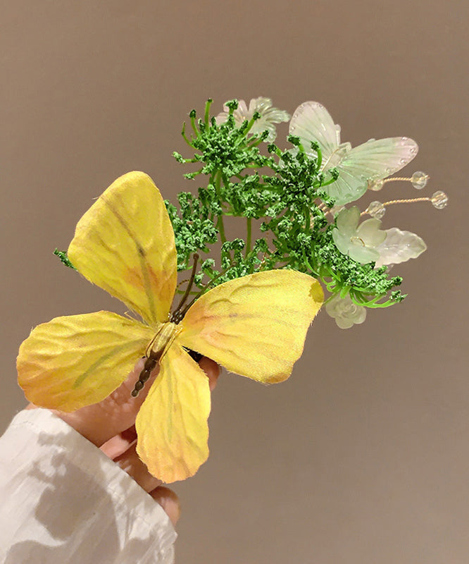 Floral Retro Butterfly Hairpin Blue Alloy