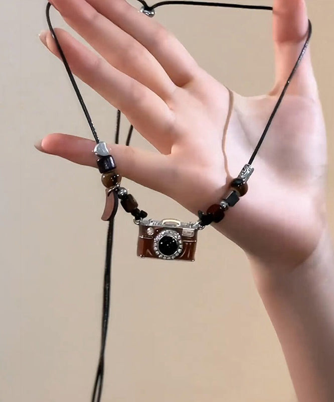 Leather Camera Copper Drip Brown Resin Glaze Retro Overgild