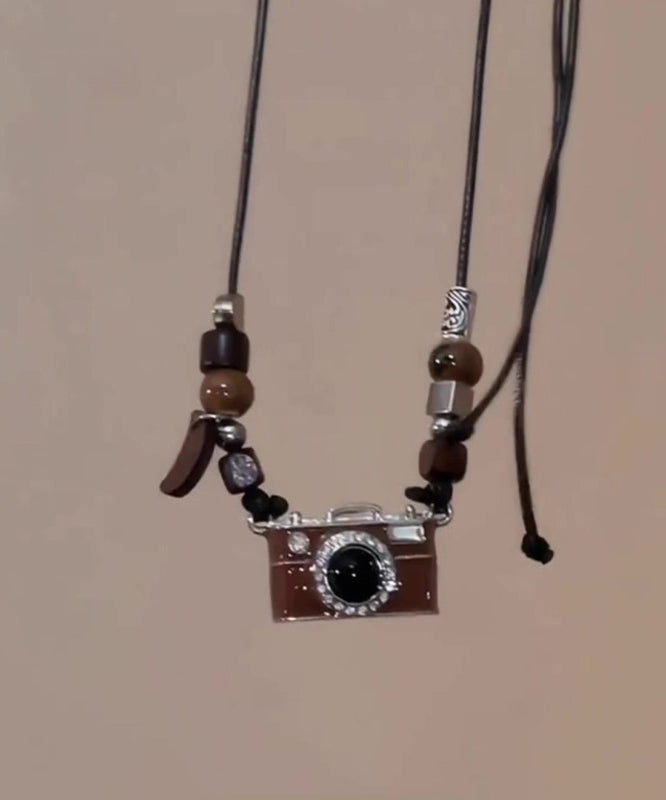 Leather Camera Copper Drip Brown Resin Glaze Retro Overgild