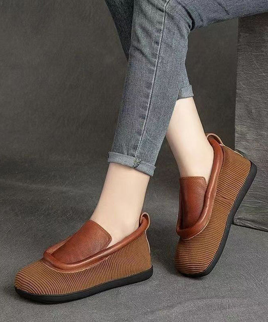 Retro Casual Versatile And Comfortable Cowhide Flat Shoes CZ1017