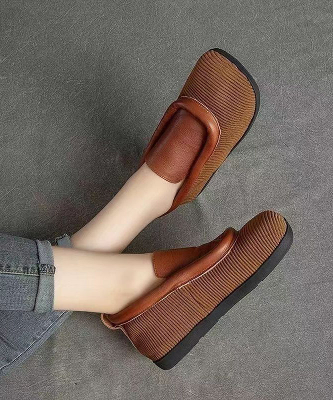 Retro Casual Versatile And Comfortable Cowhide Flat Shoes CZ1017