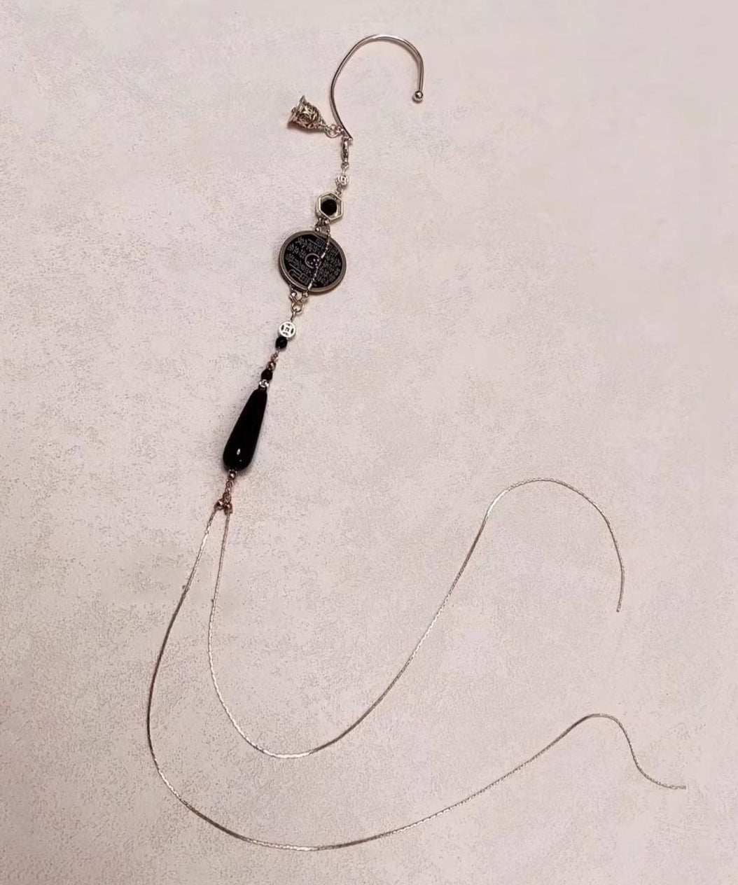 Earrings Glass Retro Coin Tassel Beads Copper Gold Drop