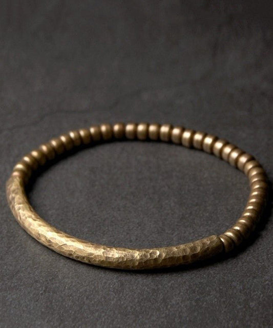 Bead Patchwork Bracelet Gold Copper Retro Men