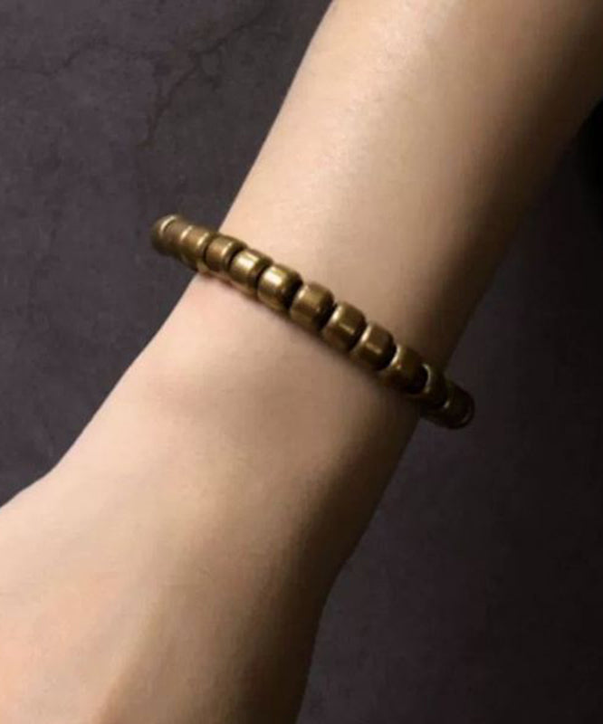 Bead Patchwork Bracelet Gold Copper Retro Men