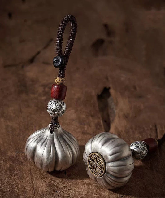 Garlic Retro Auspicious Silk Chains Cloud Silver Phone Sterling