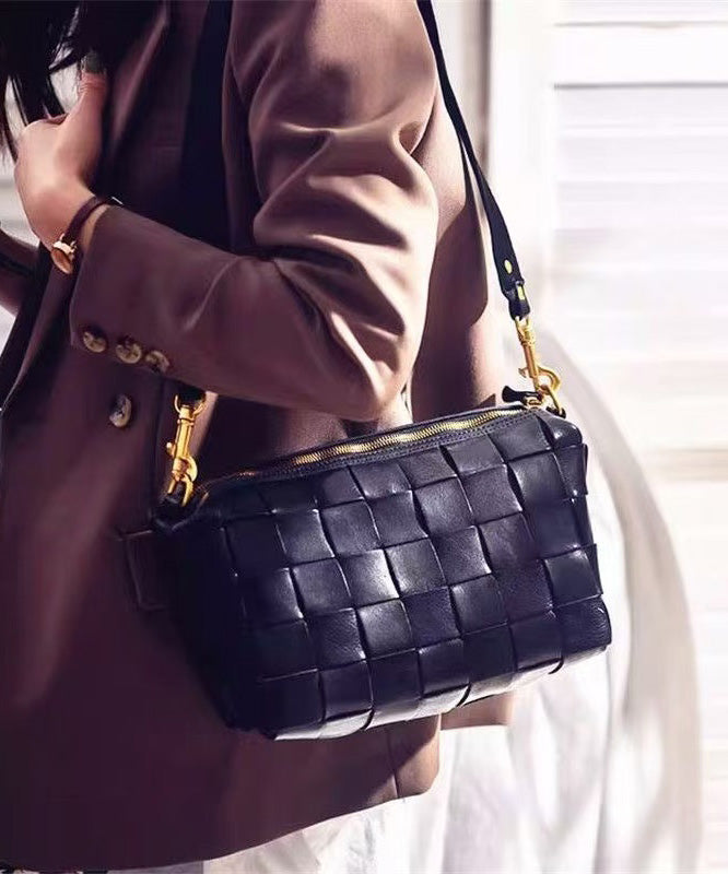 Leather Retro Design Bags Shoulder Weave