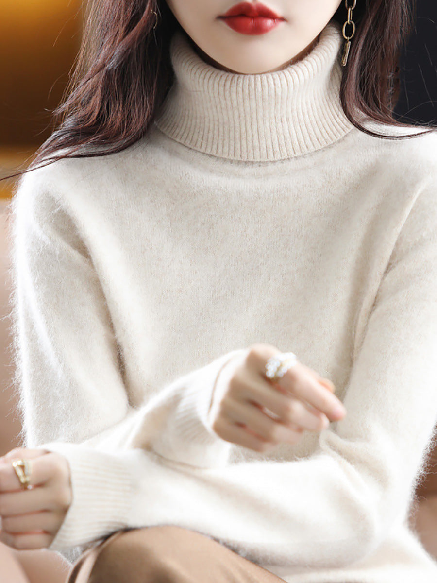 Women Autumn Casual Turtleneck Soft Cashmere Sweater AK1029