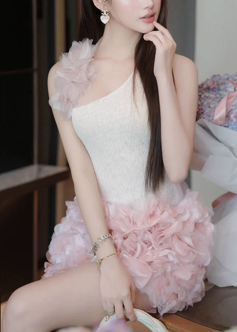 Pieces Set Patchwork Two Backless Floral Tulle Sexy Sleeveless