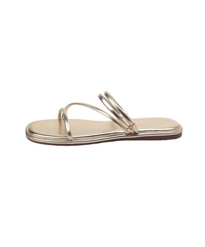 Leather Toe Slide 2025 Splicing Sandals Peep Faux Silver
