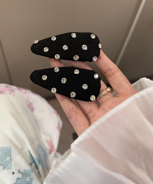 Black Hairpin Simple Zircon Pair Cloth A