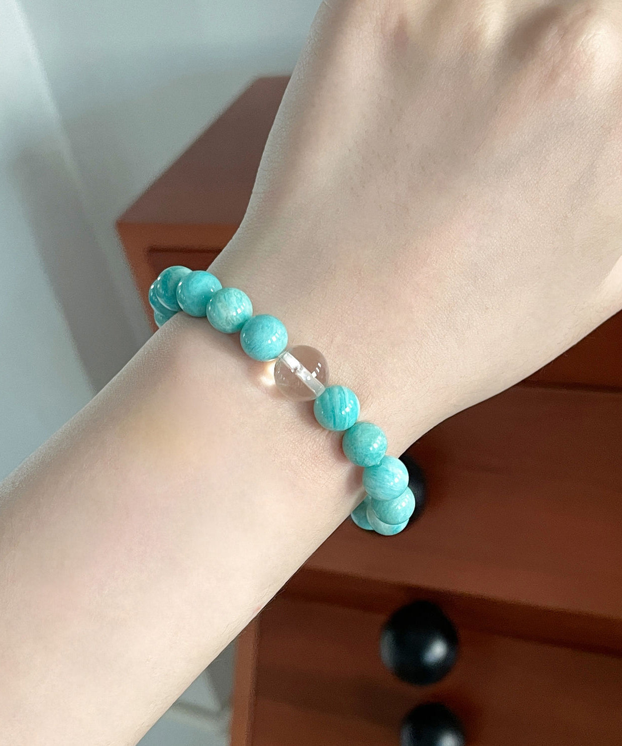 Simple Amazonite Beads Blue Bracelet