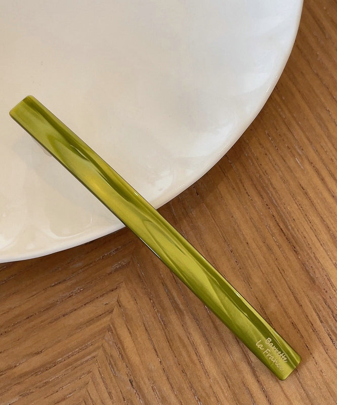 Green Chic Hairpin Metal Barrettes Simple Resin