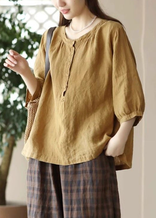 Cotton O Red Simple Bracelet Button Shirts Neck Sleeve